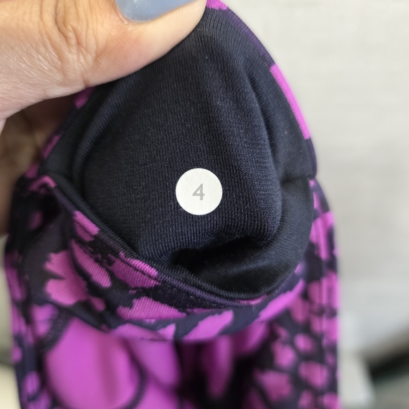 Lululemon Athletica Purple & Black Leopard Print High-Rise Leggings - Picture 4 of 8